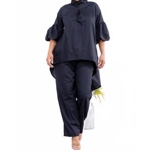 NEW KAREN T DESIGN high low two piece set in black